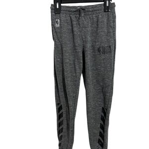 NBA Kids Joggers Sweatpants Charcoal Black Logo Basketball Size 14/16 EUC